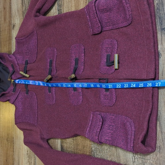 Patagonia Better Sweater Icelandic Coat Size XS Hooded Long Line in Oxblood Red - Picture 14 of 14
